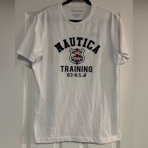 Nautica White Training T-Shirt for Men, size Large